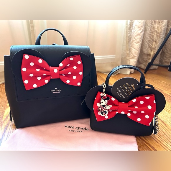 Set of 2 bags, Kate Spade Minnie Mouse Neema Backpack + Crossbody/Shoulder Bag - Picture 7 of 17